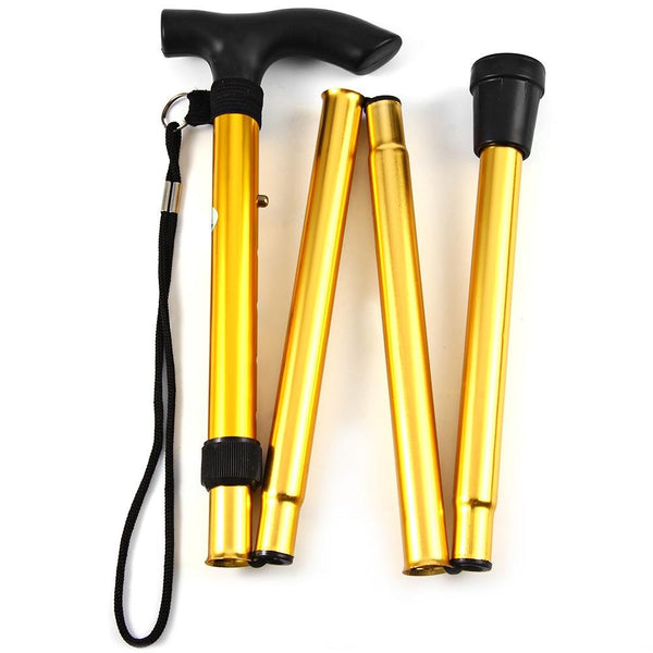 Adjustable Aluminum Metal Walking Stick Folding Collapsible Travel Cane with Non-slip Rubber Base - CBXMall.com | Best Prices ➤ Fast DELIVERY | ✈ Free Standard Shipping over 100+ Countries Worldwide