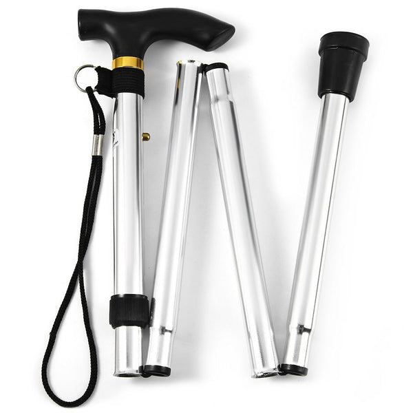 Adjustable Aluminum Metal Walking Stick Folding Collapsible Travel Cane with Non-slip Rubber Base - CBXMall.com | Best Prices ➤ Fast DELIVERY | ✈ Free Standard Shipping over 100+ Countries Worldwide