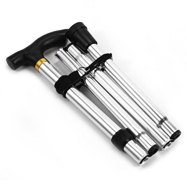 Adjustable Aluminum Metal Walking Stick Folding Collapsible Travel Cane with Non-slip Rubber Base - CBXMall.com | Best Prices ➤ Fast DELIVERY | ✈ Free Standard Shipping over 100+ Countries Worldwide