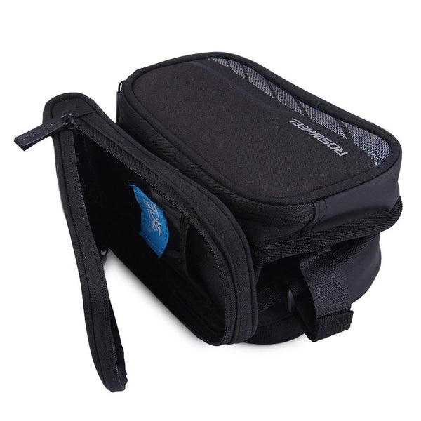 ROSWHEEL 5.5 inch Touch Screen Bicycle Front Tube Phone Bag Holder Double Pouch