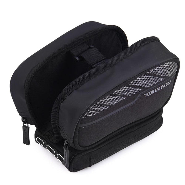 ROSWHEEL 5.5 inch Touch Screen Bicycle Front Tube Phone Bag Holder Double Pouch