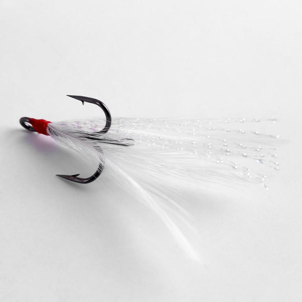 20 PCS Stainless Steel Lures Fishing Treble Hooks with Feather
