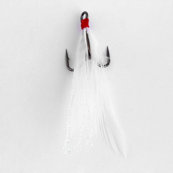 20 PCS Stainless Steel Lures Fishing Treble Hooks with Feather