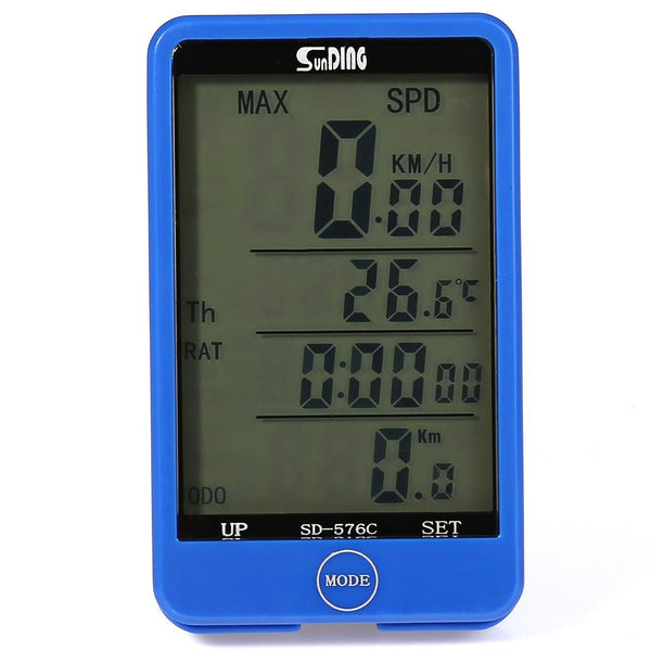 SunDing SD - 576C Water Resistant Touch Screen Wireless Bike Computer Speedometer with LCD Backlight