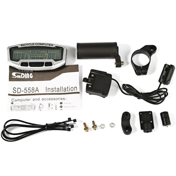 SunDing SD - 558A Outdoor Multifunction Water Resistant Cycling Odometer Speedometer