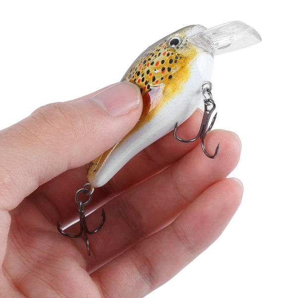 Proberos 6pcs 6 Color Fishing Crankbait Hook Lure Bait