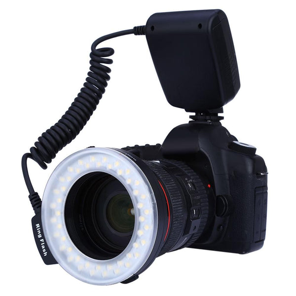 RF550 Macro LED Ring Flash with LCD Display Power Control for Canon Nikon DSLR Cameras