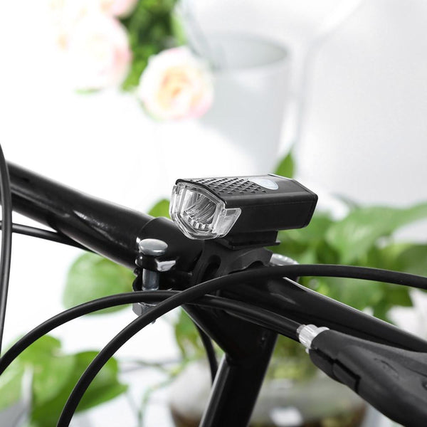 Water Resistant Rechargeable Mountain Bike Front Light with USB Changer for Night Cycling