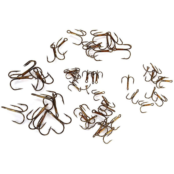 Proberos 50pcs Number 2 / 4 / 6 / 8 / 10 Fishing Treble Hook with Box
