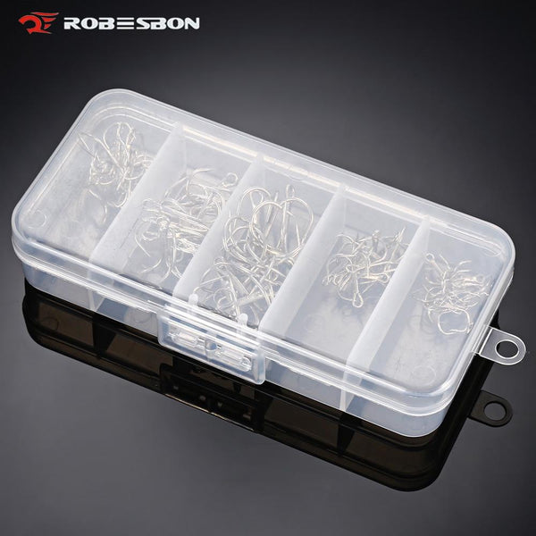 Proberos 50pcs Number 2 / 4 / 6 / 8 / 10 Fishing Treble Hook with Box