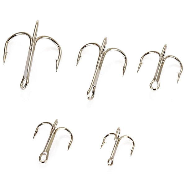 Proberos 50pcs Number 2 / 4 / 6 / 8 / 10 Fishing Treble Hook with Box