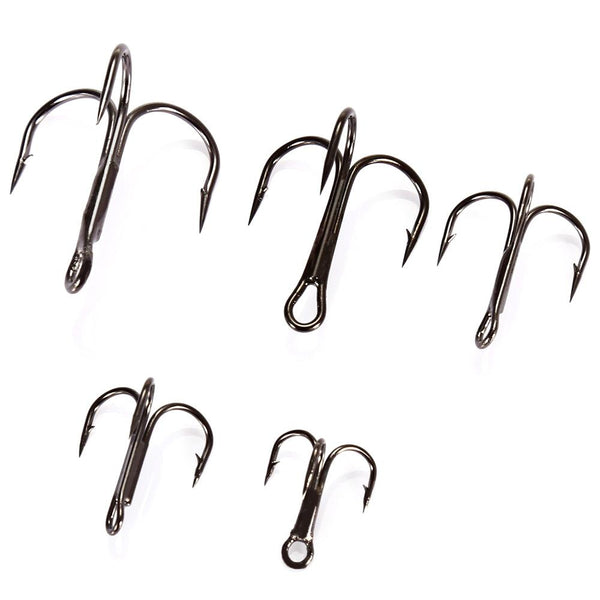 Proberos 50pcs Number 2 / 4 / 6 / 8 / 10 Fishing Treble Hook with Box