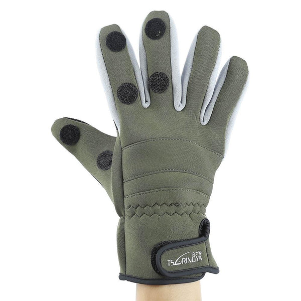 TSURINOYA Paired Warm Water Resistant Full Finger Glove for Outdoor Fishing