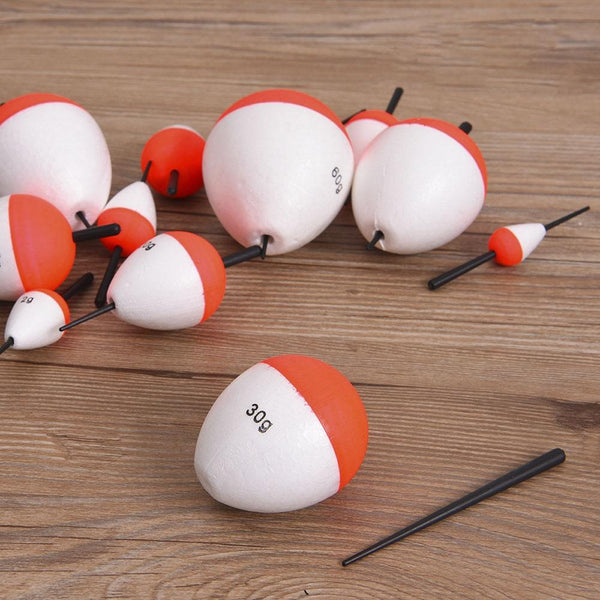 LEO 14pcs / Set Fishing Bobber with Stick Polystyrene Fish Float