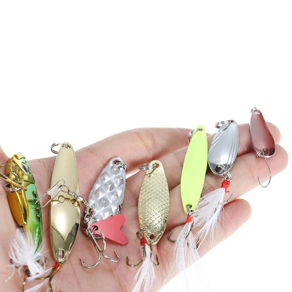 19pcs Metal Hard Fishing Bait Sequin Hook with Portable Storage Box