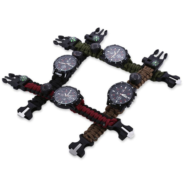 EMAK Outdoor Survival Watch Bracelet with Compass Flint Fire Starter Paracord Thermometer Whistle - CBXMall.com | Best Prices ➤ Fast DELIVERY | ✈ Free Standard Shipping over 100+ Countries Worldwide