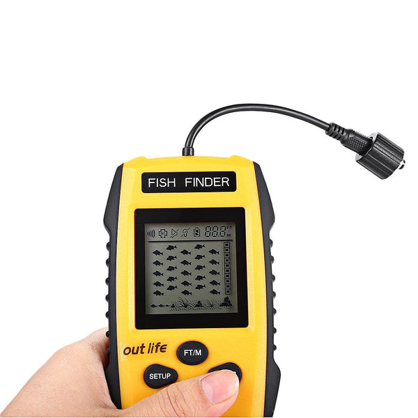 Outlife 0.7 - 100M 200KHz Fish Finder Sonar Alarm Transducer