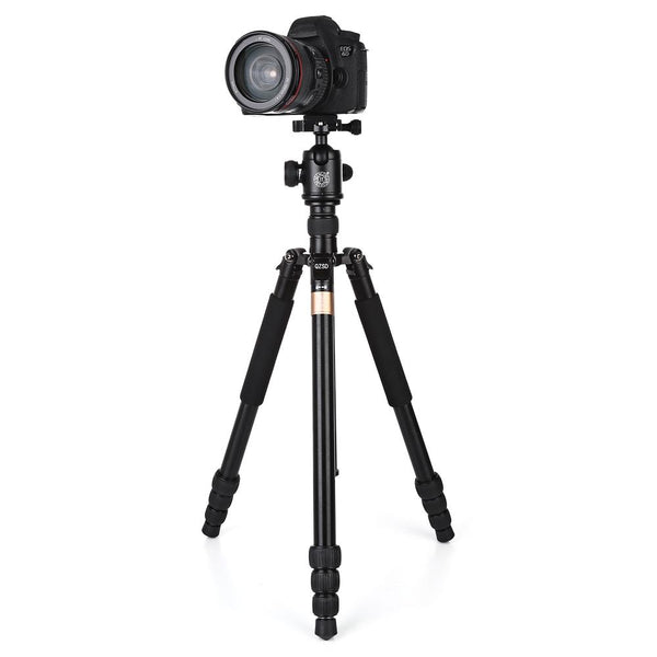 QZSD Q999B 1.63m Aluminium Alloy 4 Section Camera Tripod Unipod