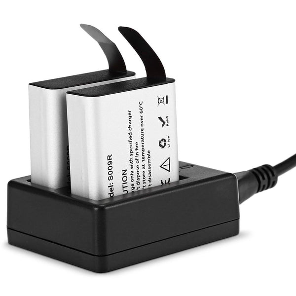 Hawkeye Dual-slot Charging Dock with Two 1200mAh Batteries for Firefly 8S / 8SE Action Camera