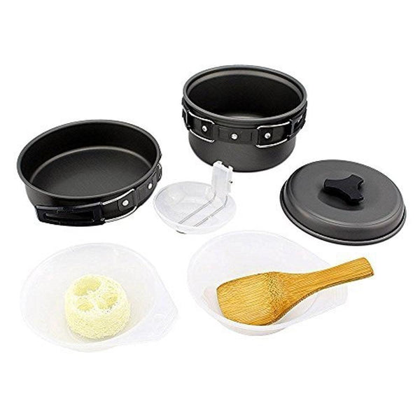Outdoor Cookware Set Cooking Utensils Lightweight Compact Pot Pan Bowls for Camping Hiking Backpacking Picnic - CBXMall.com | Best Prices ➤ Fast DELIVERY | ✈ Free Standard Shipping over 100+ Countries Worldwide