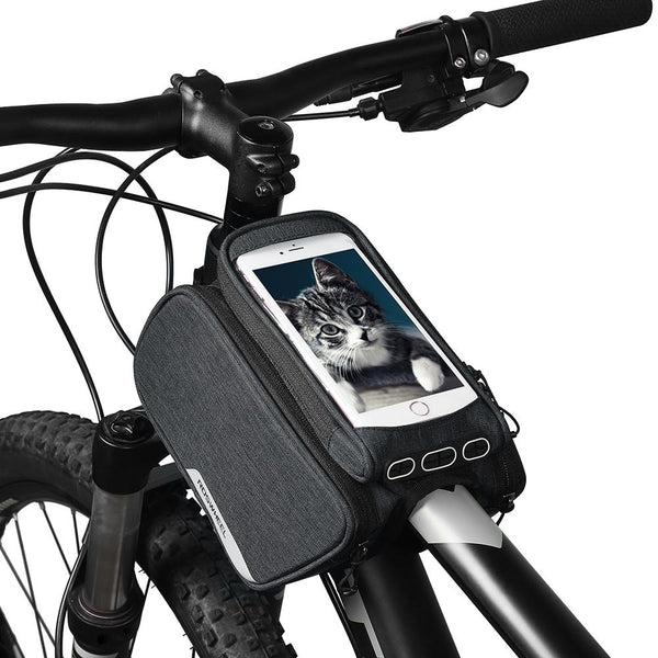 ROSWHEEL 121462 Bike Frame Bag Cycling Top Tube Pannier with Cell Phone Holder
