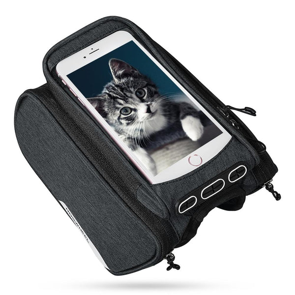 ROSWHEEL 121462 Bike Frame Bag Cycling Top Tube Pannier with Cell Phone Holder