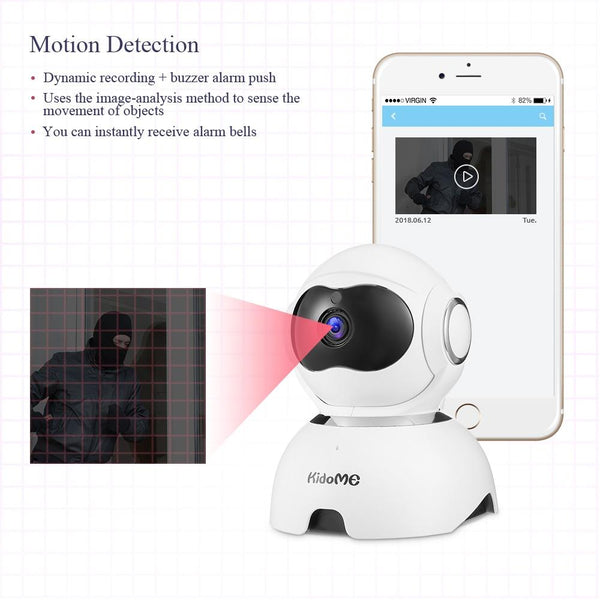 KIDOME JD - T8610 - Q10 1080P HD Smart WiFi IP Camera for Home Security