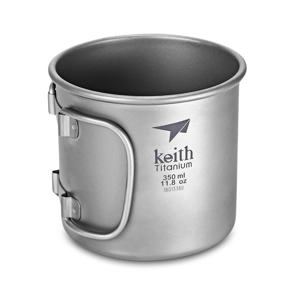 Keith Ti3240 Outdoor Drinkware Foldable Handle Titanium Cup with Cover - CBXMall.com | Best Prices ➤ Fast DELIVERY | ✈ Free Standard Shipping over 100+ Countries Worldwide