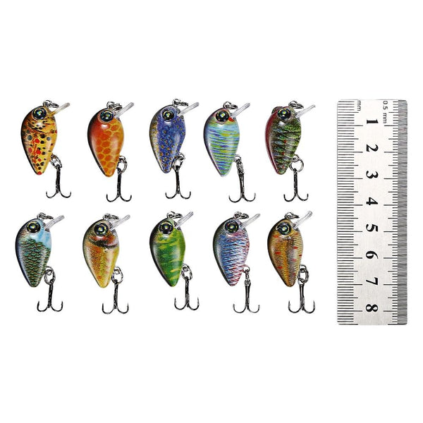 Outlife 10PCS DW1115 Fishing Lures Hard ABS Crank Baits with Hooks Box