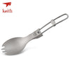Keith Outdoor Camping Portable Foldable Titanium Fork Spoon