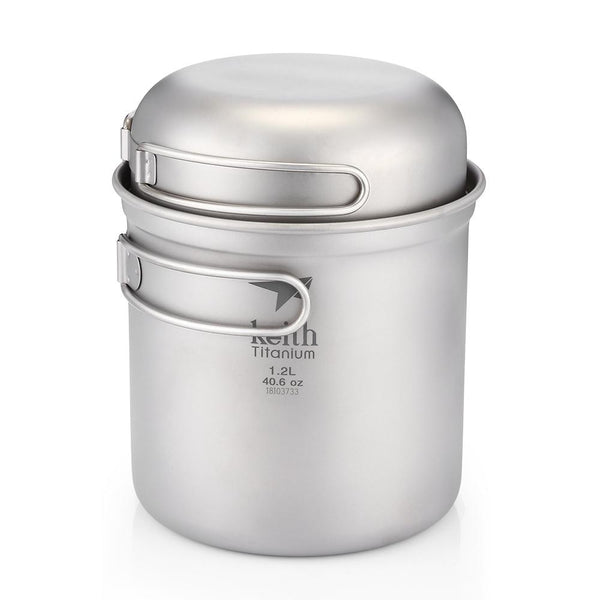 Keith Portable Tableware Foldable Handle 1.2L + 400ml Titanium Pot Bowl - CBXMall.com | Best Prices ➤ Fast DELIVERY | ✈ Free Standard Shipping over 100+ Countries Worldwide