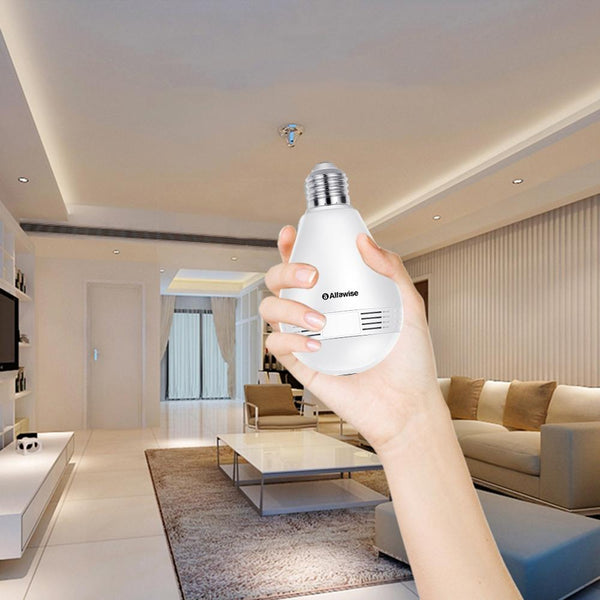 Alfawise JD - T8610 - Q2 360 Degree Wireless WiFi IP Camera LED Bulb Cam Home Security System