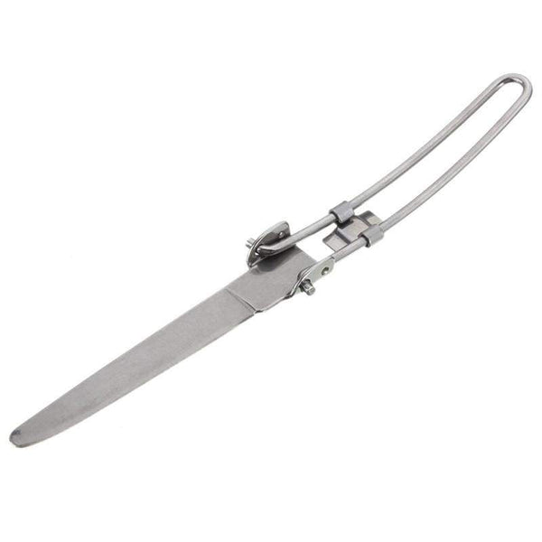 3 Pcs Portable Outdoor Camping Travel Picnic Foldable Stainless Steel Cutlery Spoon Fork Knife Tableware - Camping Cookware