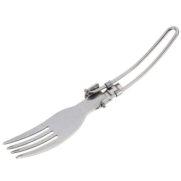 3 Pcs Portable Outdoor Camping Travel Picnic Foldable Stainless Steel Cutlery Spoon Fork Knife Tableware - Camping Cookware