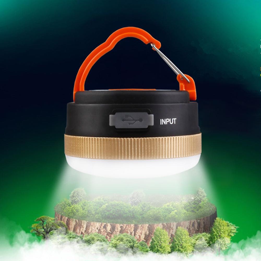 Warm White LED 300lm Camping Light - Black + Golden (1800mAh)