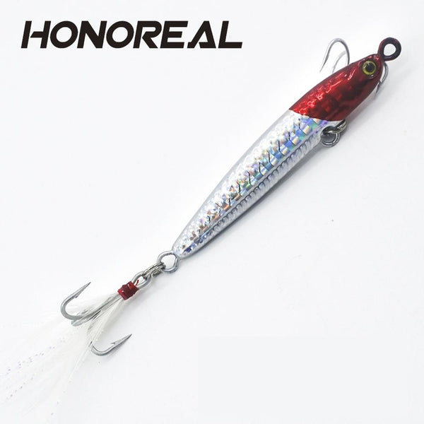 HONOREAL 14g 20g New Metal Jigging Fishing Lure Lead Fish with VMC Hook