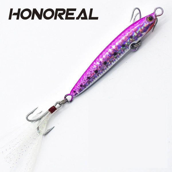HONOREAL 14g 20g New Metal Jigging Fishing Lure Lead Fish with VMC Hook