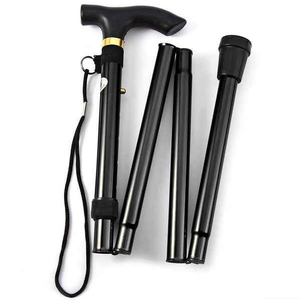 Adjustable Aluminum Metal Walking Stick Folding Collapsible Travel Cane with Non-slip Rubber Base - CBXMall.com | Best Prices ➤ Fast DELIVERY | ✈ Free Standard Shipping over 100+ Countries Worldwide