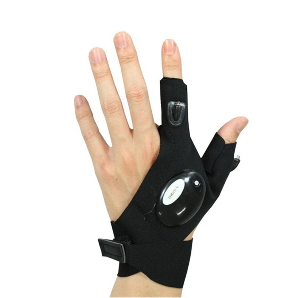 LED Flashlight Torch Cover Survival Camping Hiking Rescue Tool Waterproof Glove Left Hand
