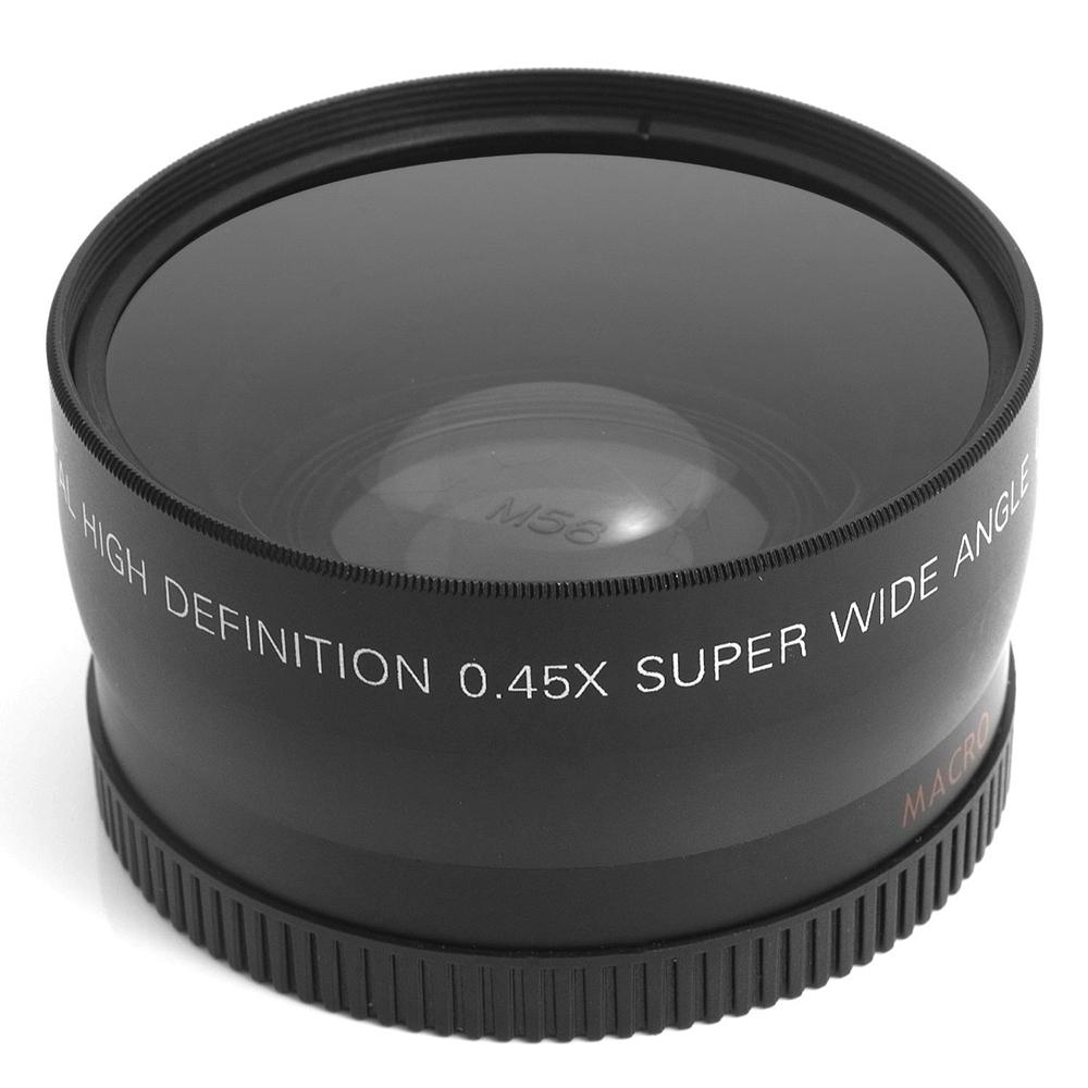 Macro Lens And Wide-Angle Lens 0.45x 58mm + Lens Pouch
