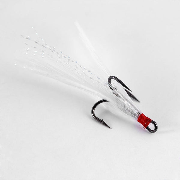20 PCS Stainless Steel Lures Fishing Treble Hooks with Feather