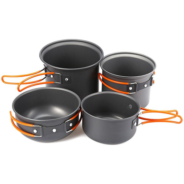 Outlife 4pcs Foldable Outdoor Camping Hiking Cookware Backpacking Picnic Bowl Pot Pan Set - CBXMall.com | Best Prices ➤ Fast DELIVERY | ✈ Free Standard Shipping over 100+ Countries Worldwide