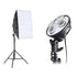 3-in-1 Photo Studio Kit 4 Lamp Holder 2m Light Stand 50 x 70cm Soft Box