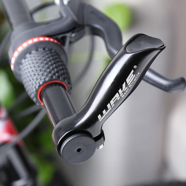 WAKE Paired Aluminum Alloy Glossy MTB Bike Handlebar Bar End with Rubber Lock-on Cover