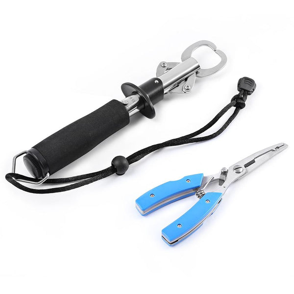 Stainless Steel Fishing Lip Grabber Gripper Aluminum Alloy Fishing Pliers Set
