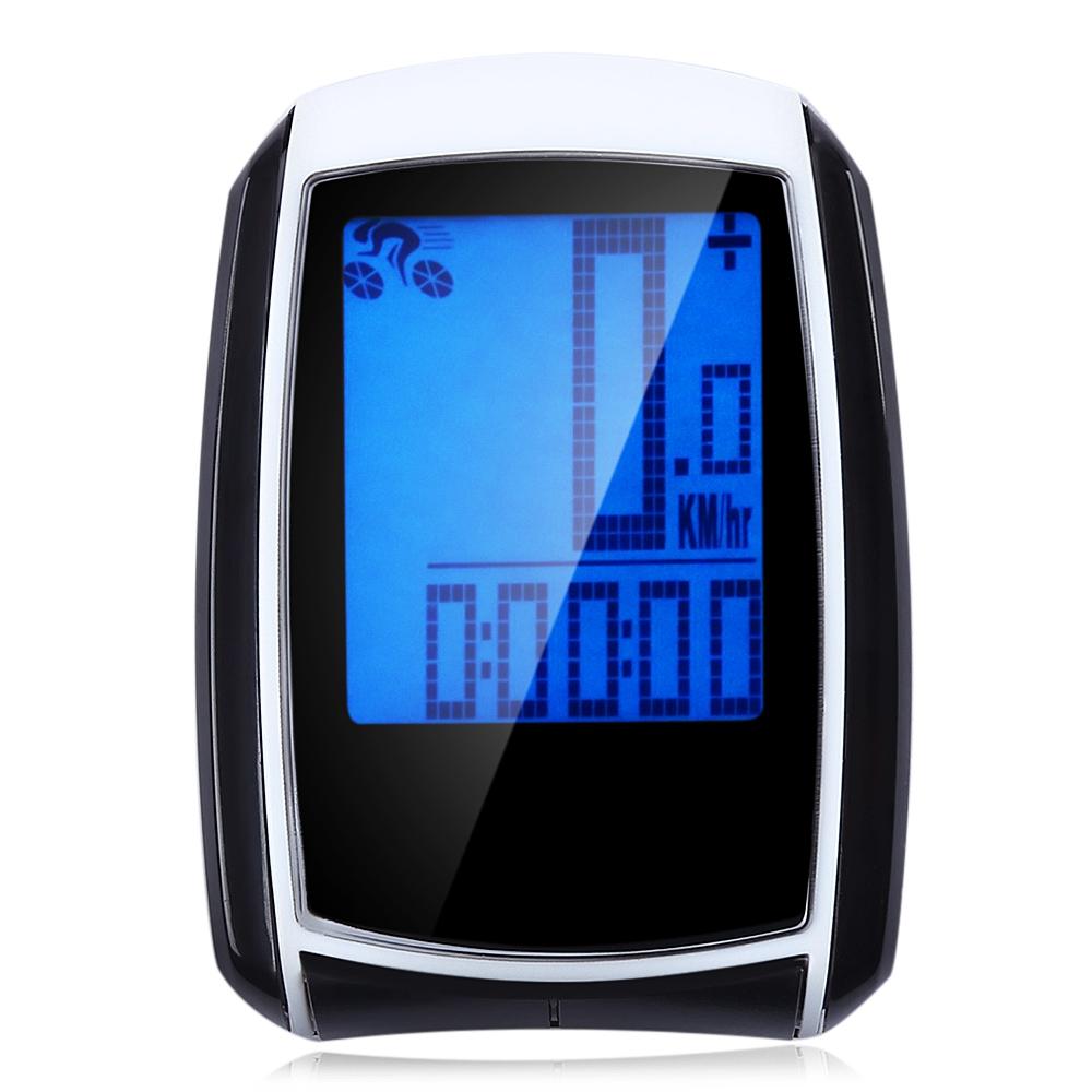 Water Resistant Wireless Bike Computer Speedometer with LCD Backlight Auto Wake-up