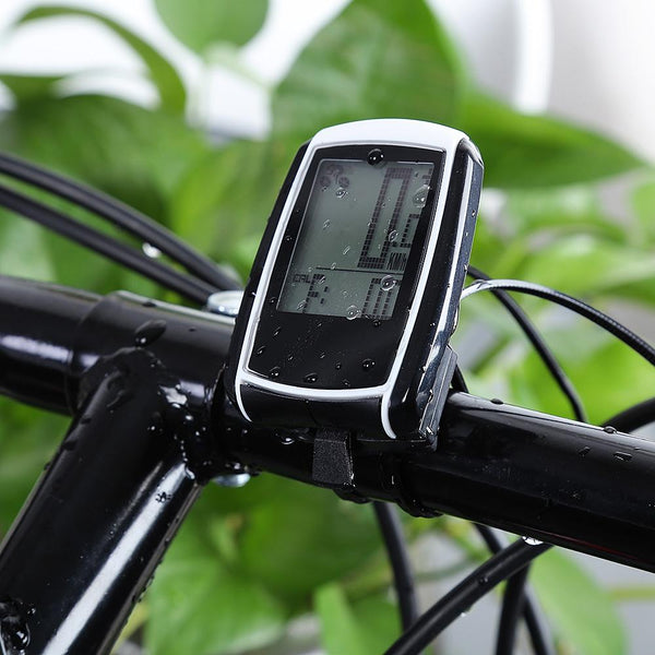 Water Resistant Wireless Bike Computer Speedometer with LCD Backlight Auto Wake-up