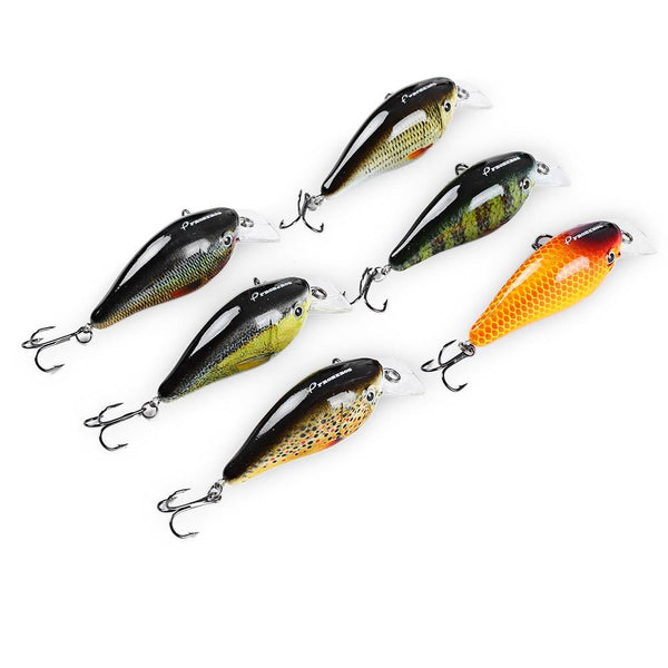 Proberos 6pcs 6 Color Fishing Crankbait Hook Lure Bait