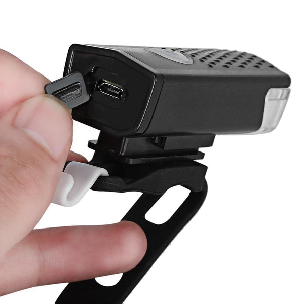 Water Resistant Rechargeable Mountain Bike Front Light with USB Changer for Night Cycling