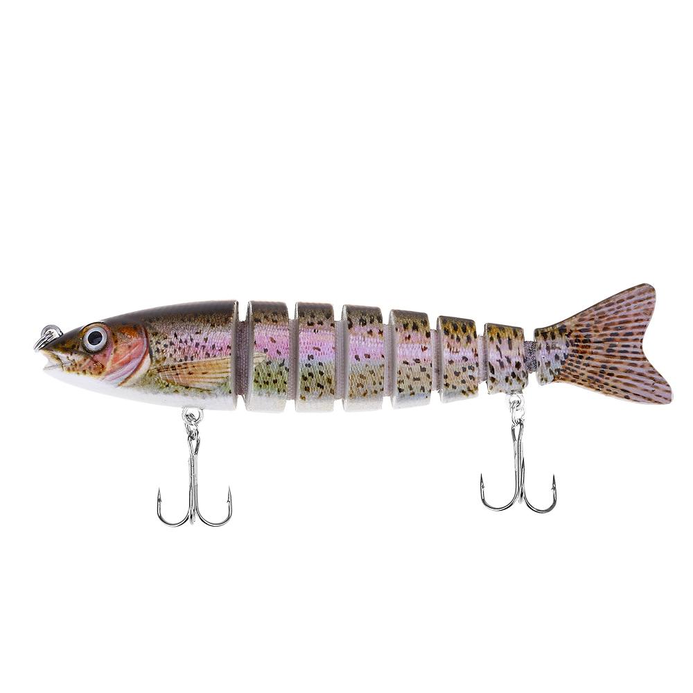 HS - 006 Minnow 8 Sections Artificial Fishing Bait Bionic Lure with Hook